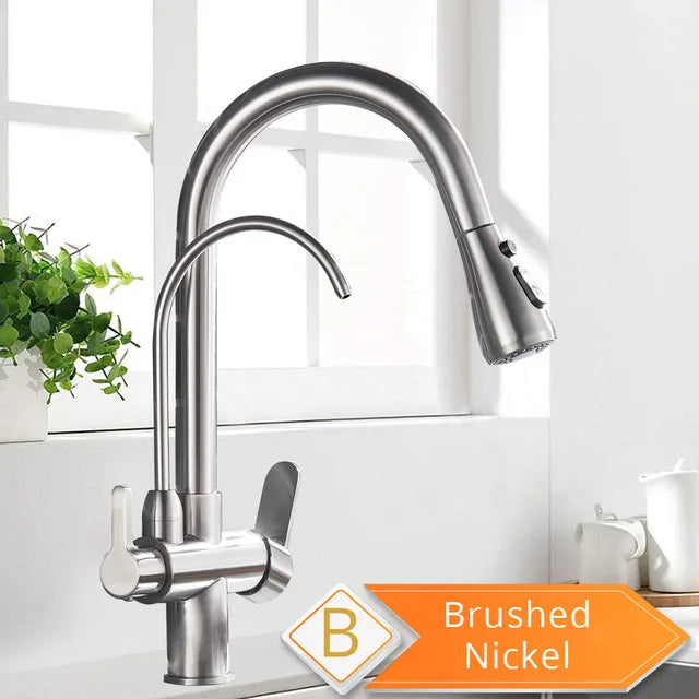 Elegant Black 360° Pull-Out Kitchen Faucet™