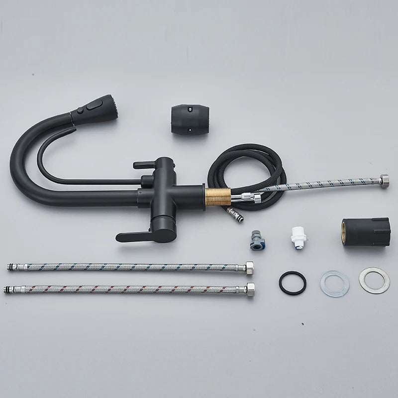 Elegant Black 360° Pull-Out Kitchen Faucet™
