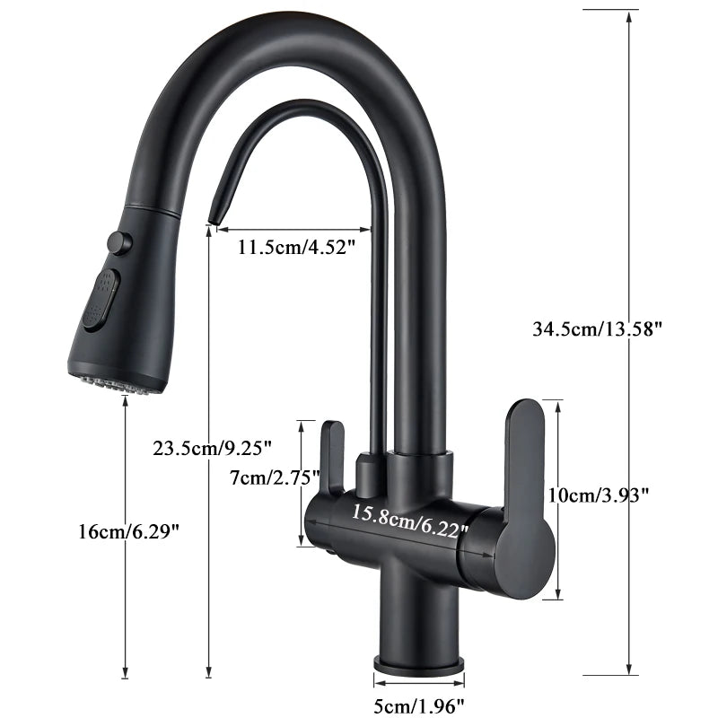 Elegant Black 360° Pull-Out Kitchen Faucet™