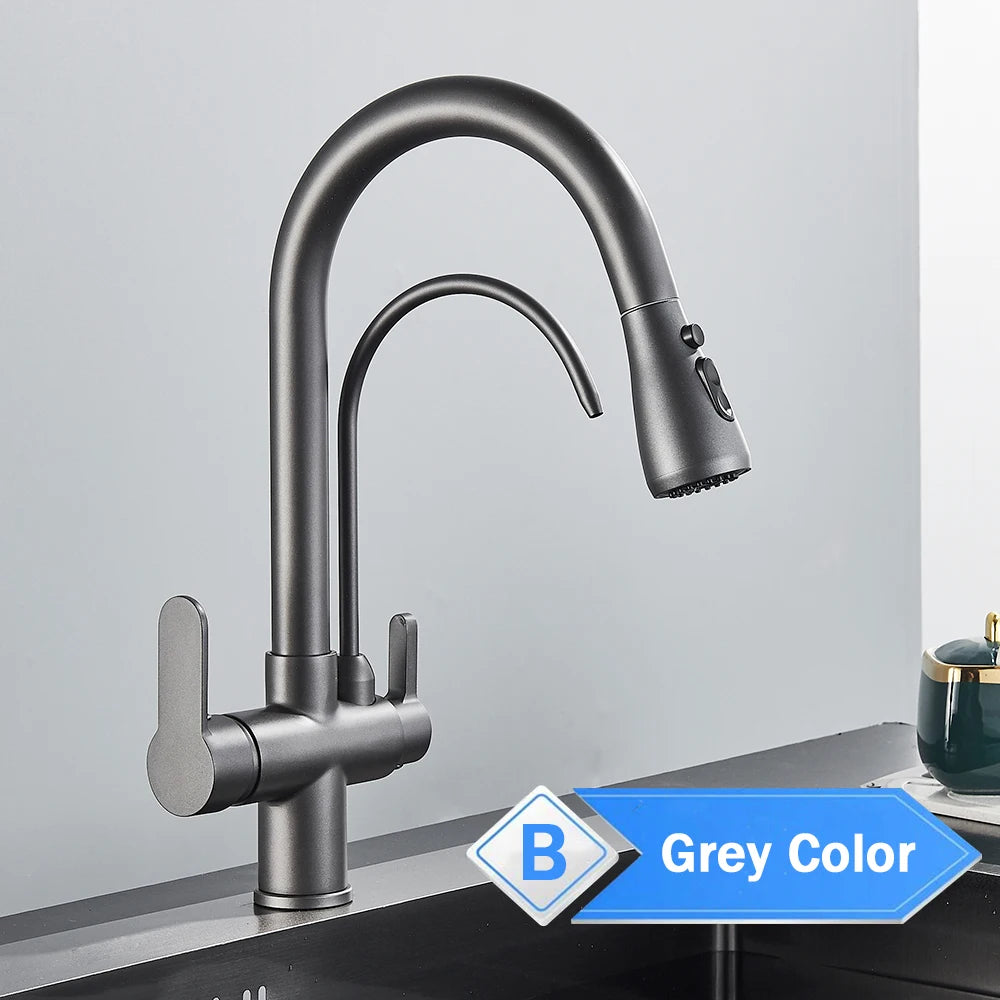 Elegant Black 360° Pull-Out Kitchen Faucet™