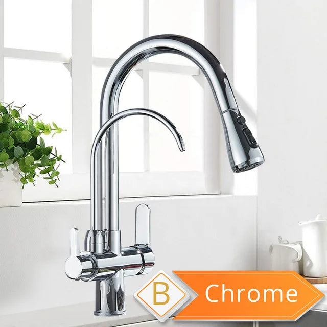 Elegant Black 360° Pull-Out Kitchen Faucet™