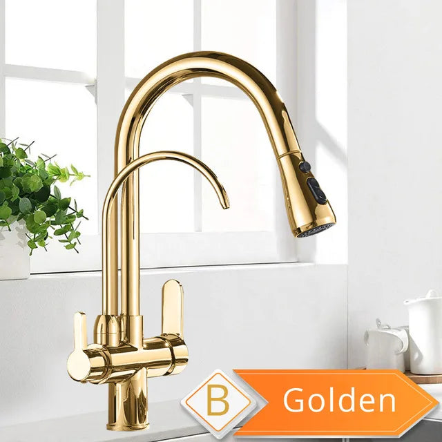 Elegant Black 360° Pull-Out Kitchen Faucet™