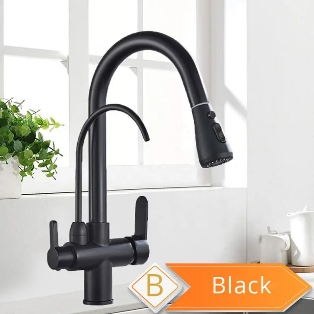 Elegant Black 360° Pull-Out Kitchen Faucet™