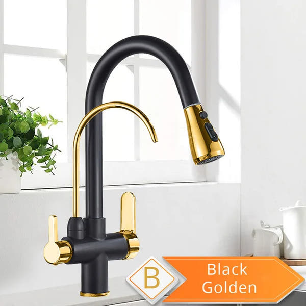 Elegant Black 360° Pull-Out Kitchen Faucet™
