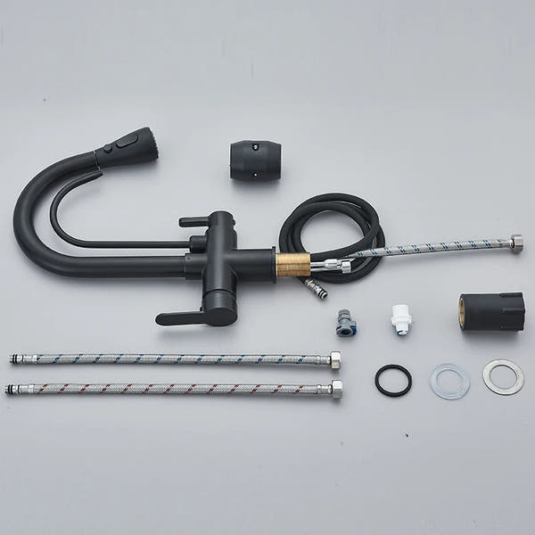 Elegant Black 360° Pull-Out Kitchen Faucet™